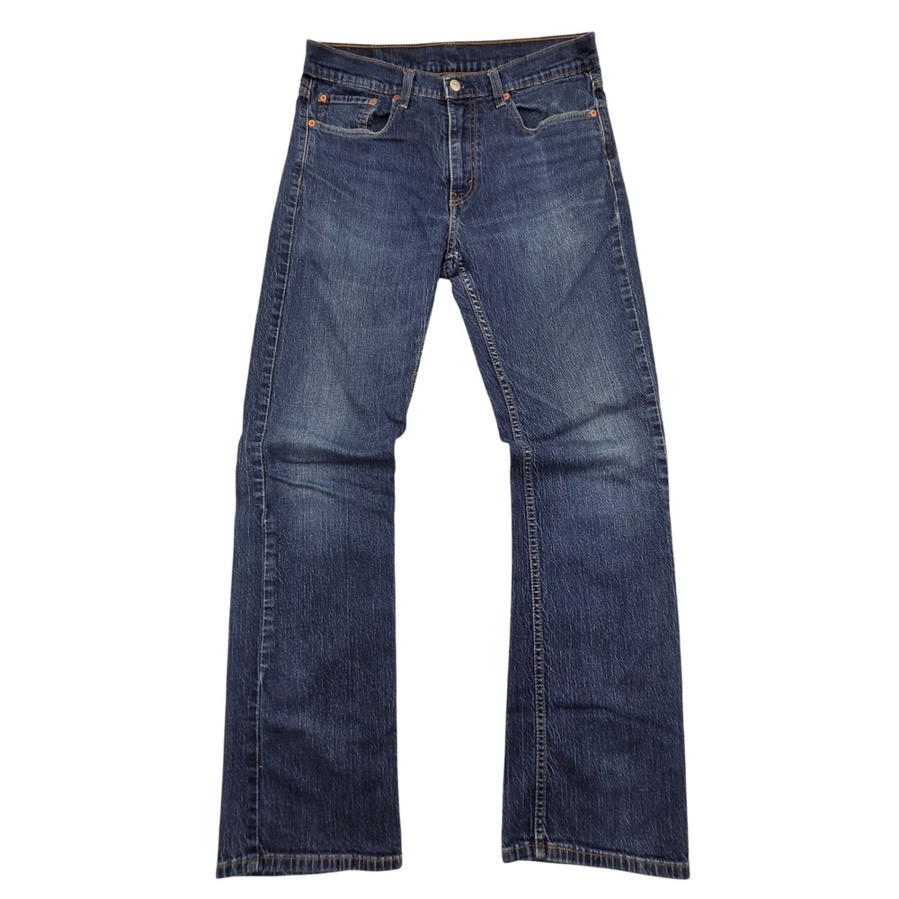Levis 527 Slim Bootcut Jeans Mens 34x34 Dark Wash Blue Stretch Denim